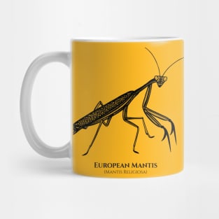 European Mantis design with Common and Scientific Names Mug